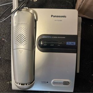 Panasonic Silver 2-Line Cordless Phone Base